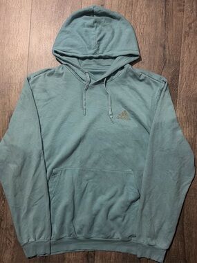 Adidas Pastel Teal Embroidered Logo Pullover Hoodie